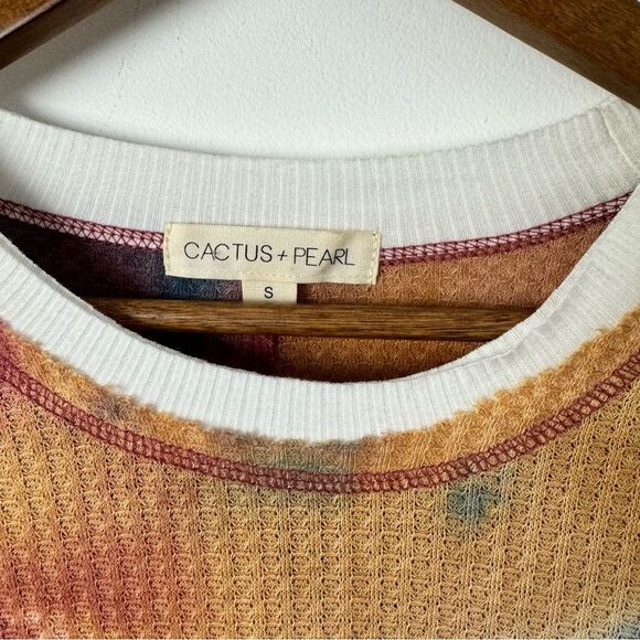 Cactus + Pearl Sunset Tie-Dye Thermal Layered Look Lagenlook Shirt Size Small - Picture 9 of 14